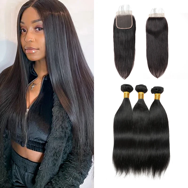 

VAST wholesale 8a peruvian hair allure romance brazilian raw virgin human hair weave 3 bundles with frontal lace closure, Natural color,1b#,1#(can be dyed any color)