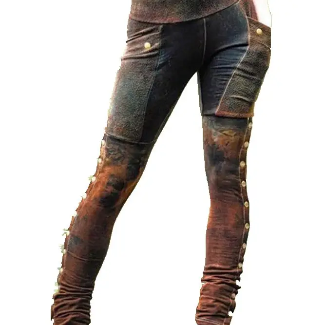 

2021 Women Casual Cotton-Blend Halloween Plus Size Pants Punk Style Jeans