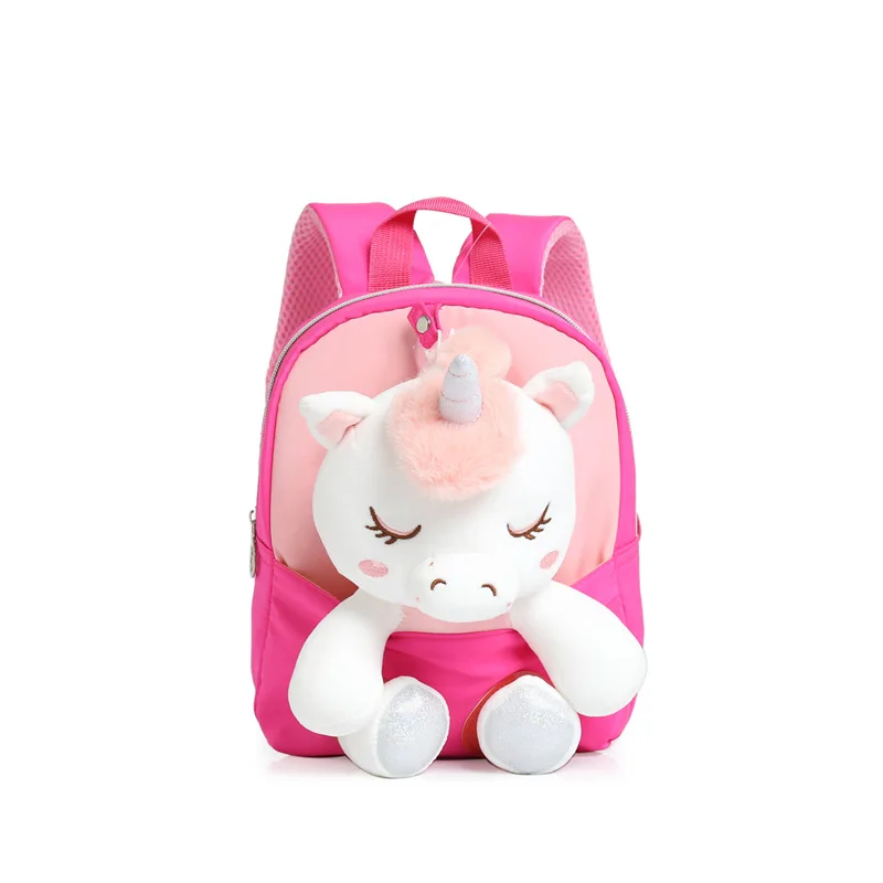 

Detachable Children's Backpack New Unicorn Backpack Cartoon Plush Doll School Bag