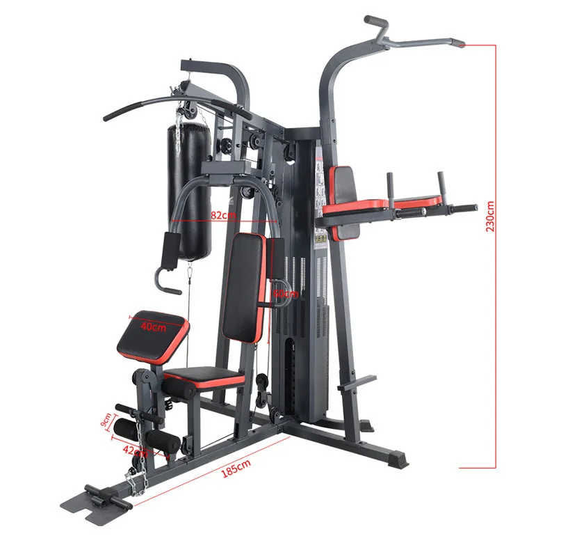 

Real Hot Sell Body Building Factory Direct Supply Gym Fitness Equipment Multi Jungle 4 Station Home Gym Wooden Case Unisex 1 Set