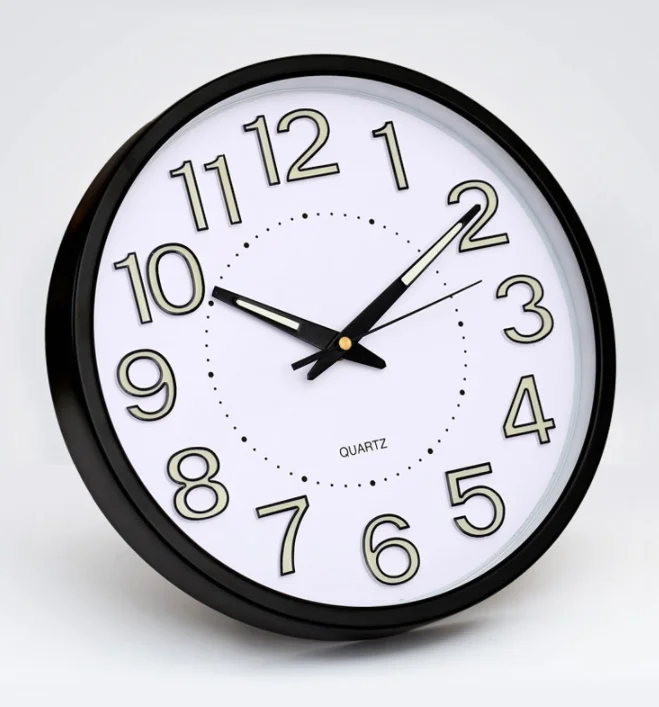 

Minimalist Metal Luminous 3D Number Wall Mounted Clock Glass Clock Face Home Decoration Needle Wall Clocks, Customized