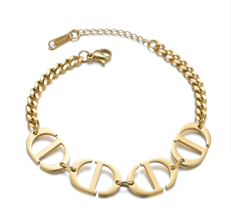 

High Quality Letter Brand Luxury Stainless Steel Bracelet Jewelry