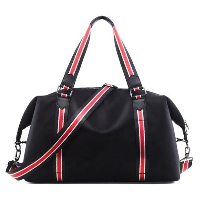 

New Black Leather Waterproof Fashion Women's Polyester Sports Duffle Bag Travel Bag