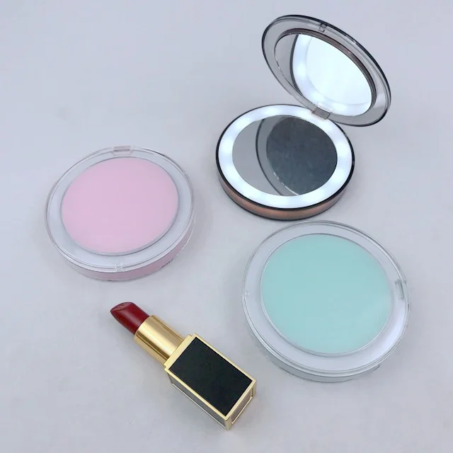 

Small Portable Pocket Led Cosmetic Mirror with Light for Makeup, As per pantone