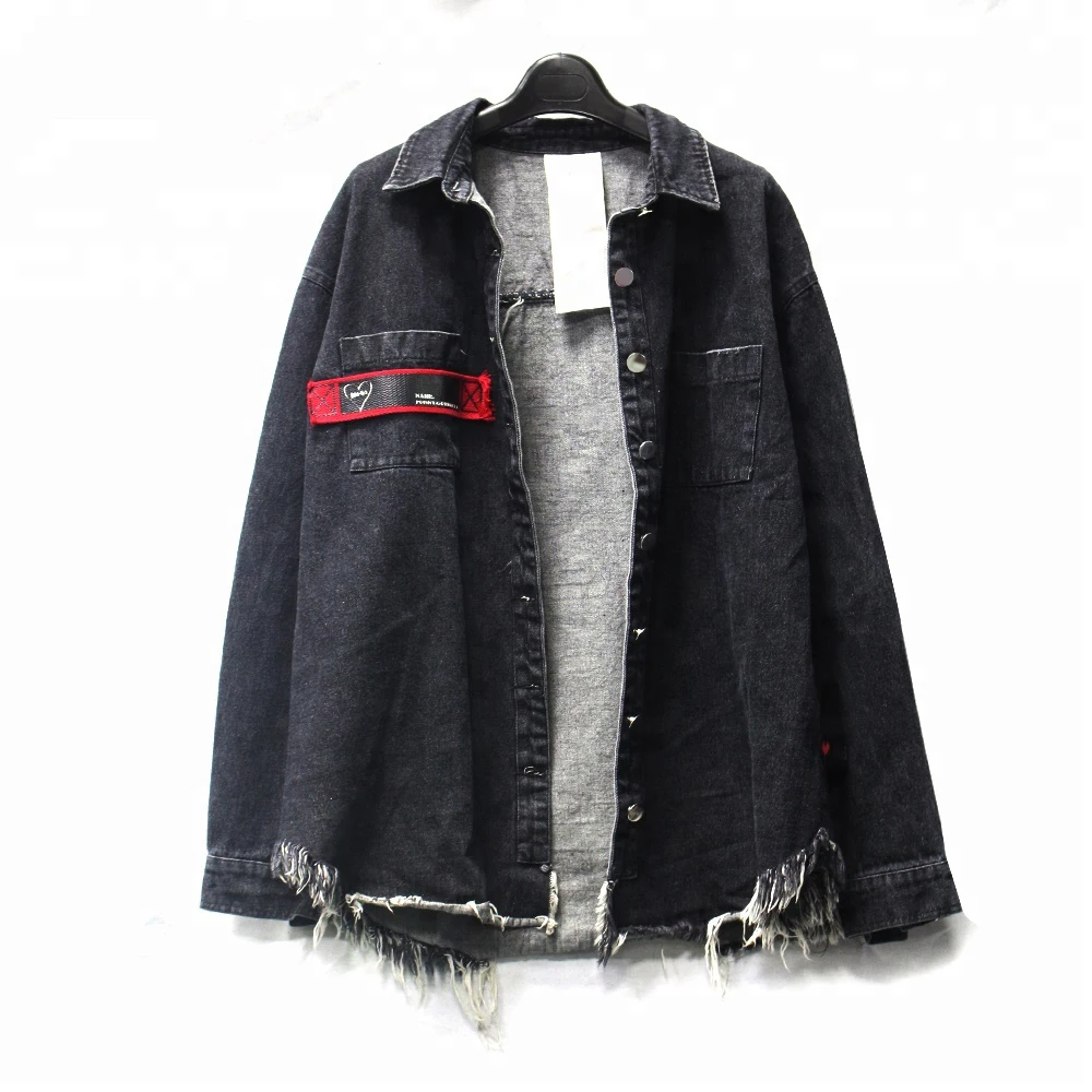 

Wholesale distress fashion black denim jackets for mens/mens jacket 2020, Black or as customers' requested