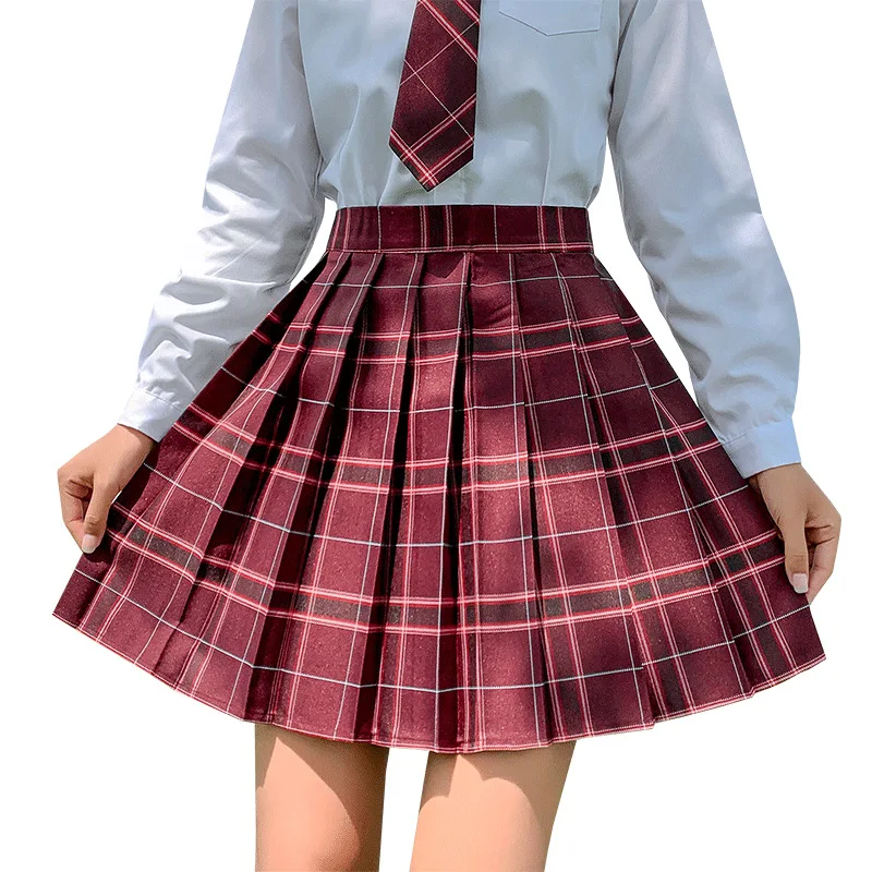 

jk uniform Japanese grid skirt genuine female summer student wear college style autumn and winter shirt original suit solid colo