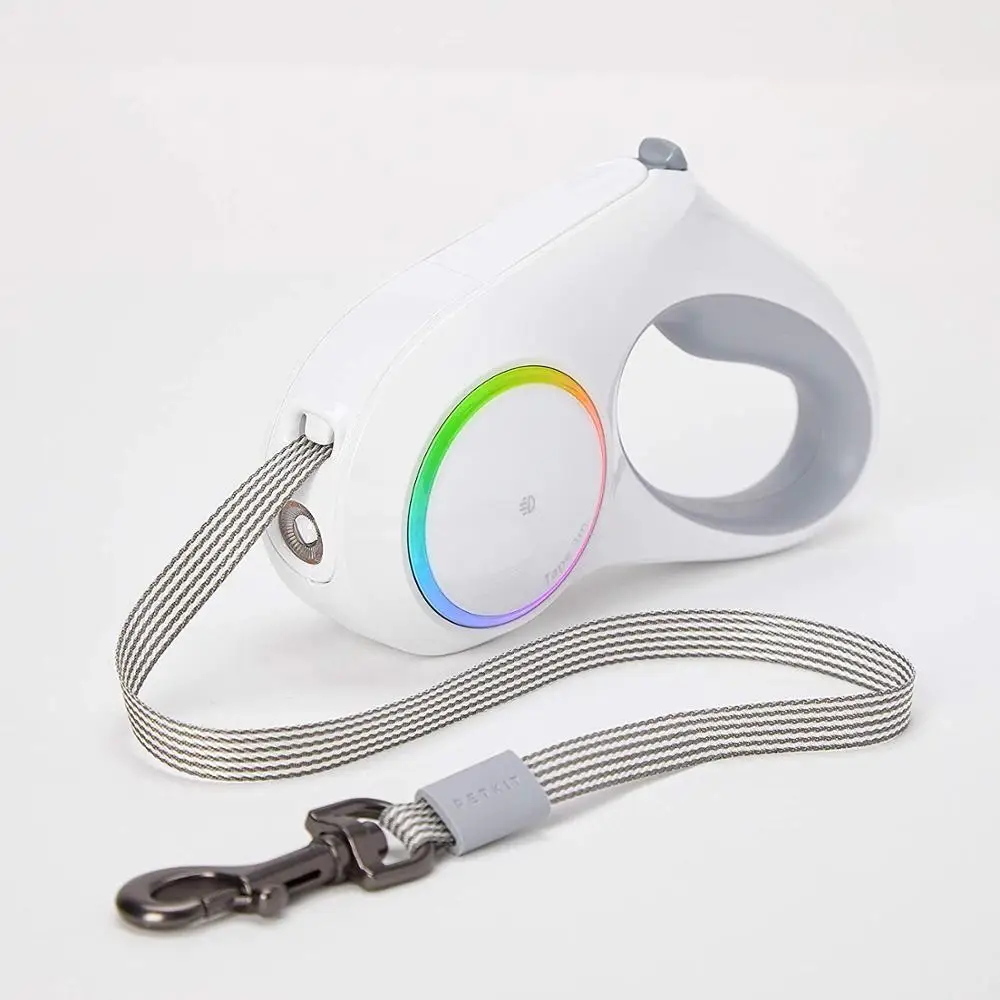 
PETKIT Go Shine New Retractable Dog Leash with 2 Streamer Rings, Headlamp Spotlight, Magnetic Contact Charging 