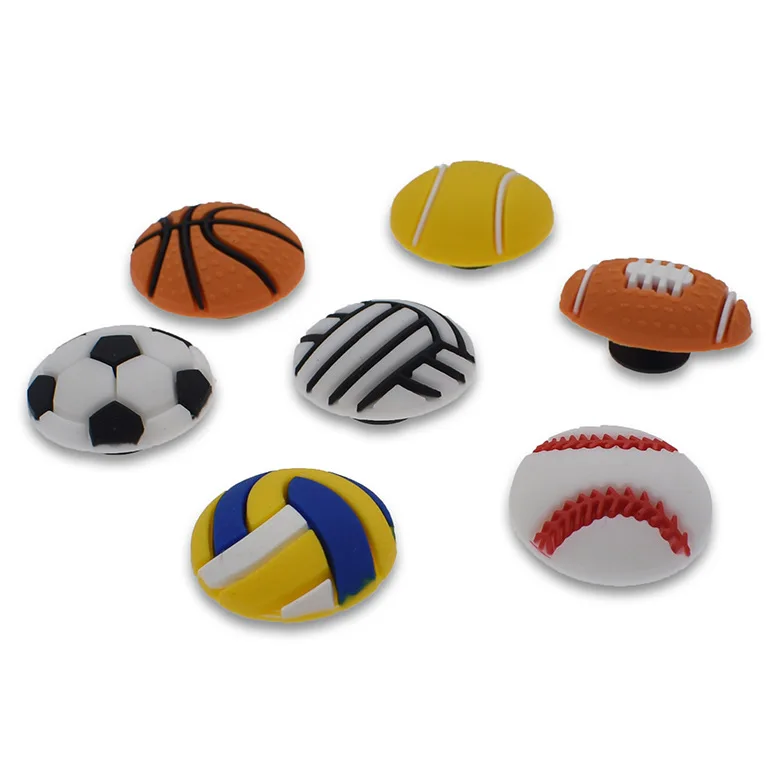

Fashion new design soft pvc croc decoration ball shoe charms for croc, Custom