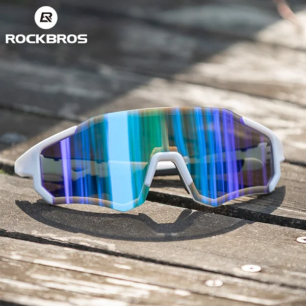 

ROCKBROS Outdoor Sport Polarized UV Protection Transparent Photochromic Cycling Lentes De Ciclismo Eyeglass, Black, white, black green
