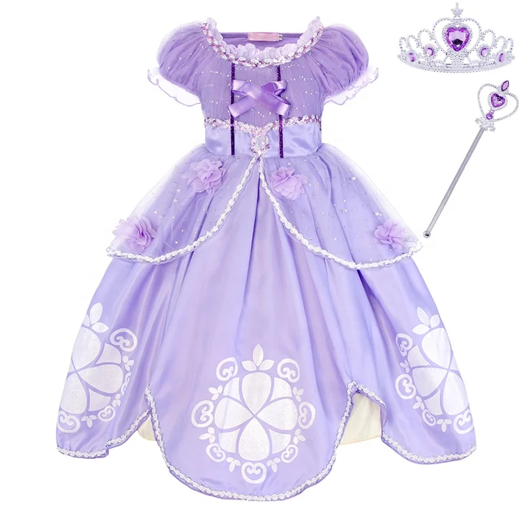 

Girl Party Cosplay Clothing Kids Princess Costumes Halloween Sofia Dress For Amazon