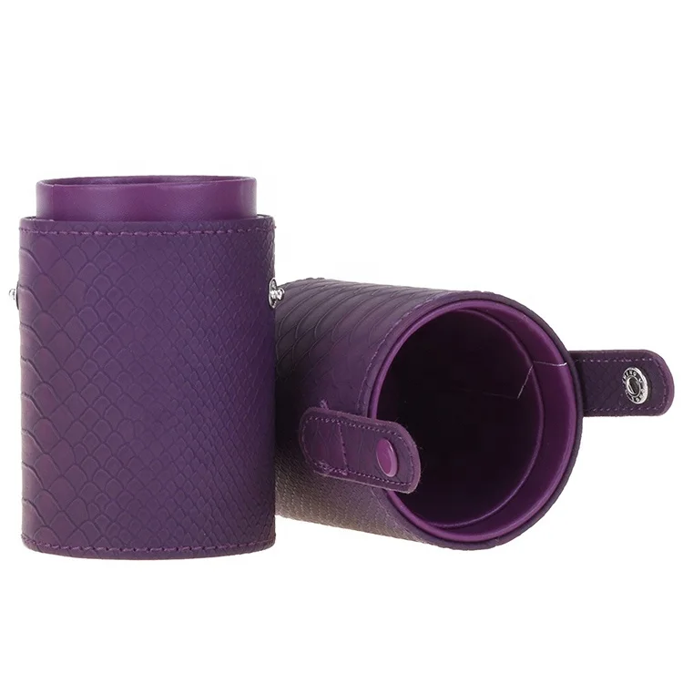 Pu Leather Makeup Brush Case Cylinder Makeup Brush Holder Use For