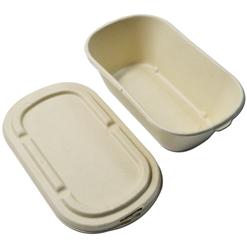 

Biodegradable Container Food Boxes Takeaway Packaging Sugarcane Pulp Paper Tableware With Lid USA, Black, white, red, green or customized