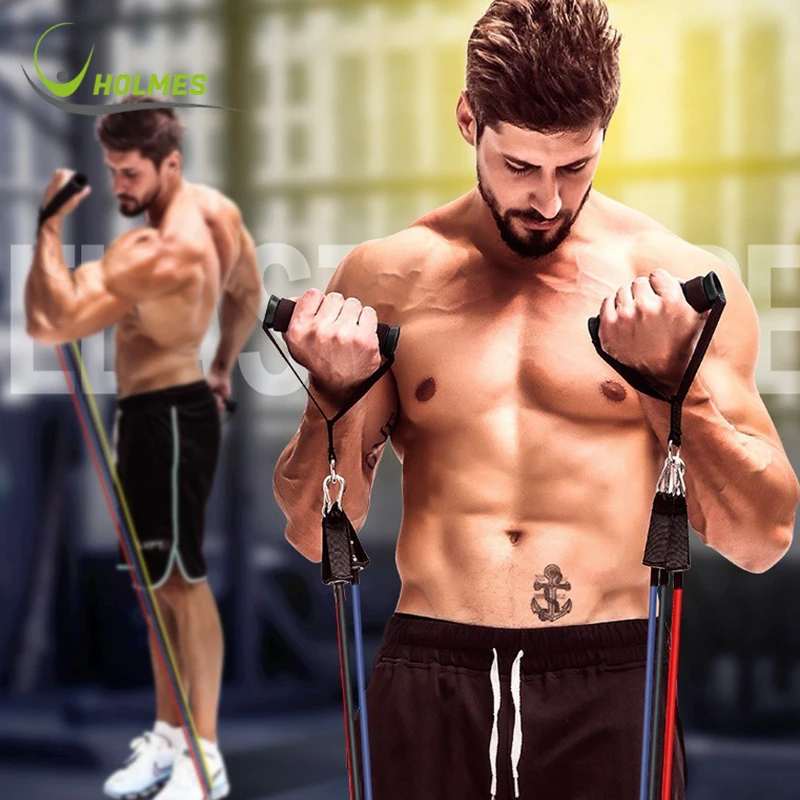 

Amazon hot sale 11 pieces resistance bands set with factory low price