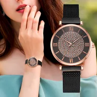 

Fashion Women Bracelet Watches Purple Mesh Female Quartz Starry Sky Wristwatches Lucky Ladies Magnet Clock Luxury Reloj Mujer
