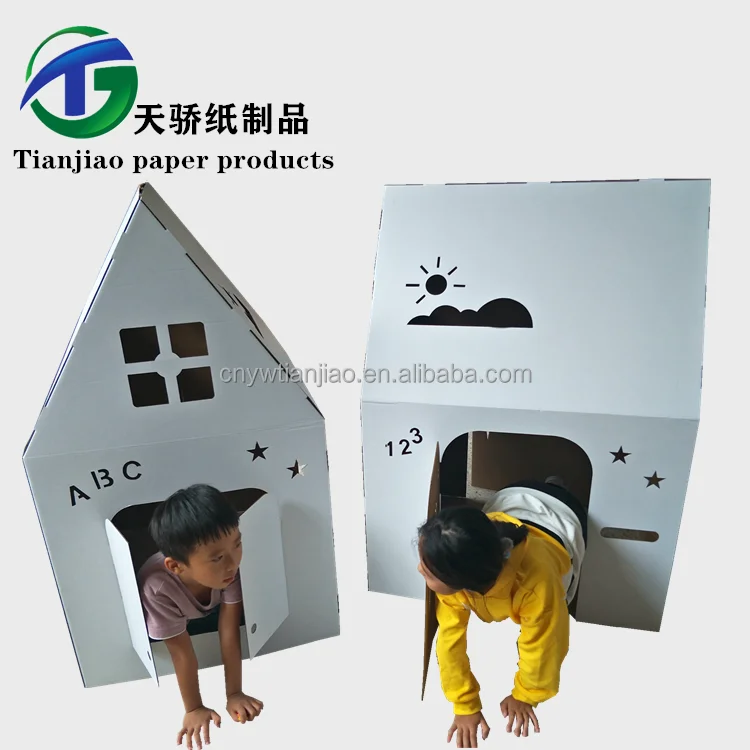 

Custom design corrugated paper board house play house for children, Customer colors