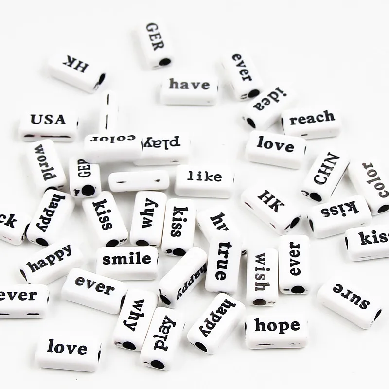 

Wholesale Mix White English Letters Alphabet Word Bead For DIY Jewelry Making Bracelets