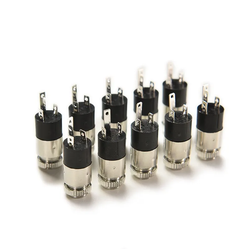 

10Pcs PJ-392 3 Pin 3.5mm Stereo Headphone Audio Video Jack Socket Connector Plug With Nut For Mobile Phone MP3/MP4 Player