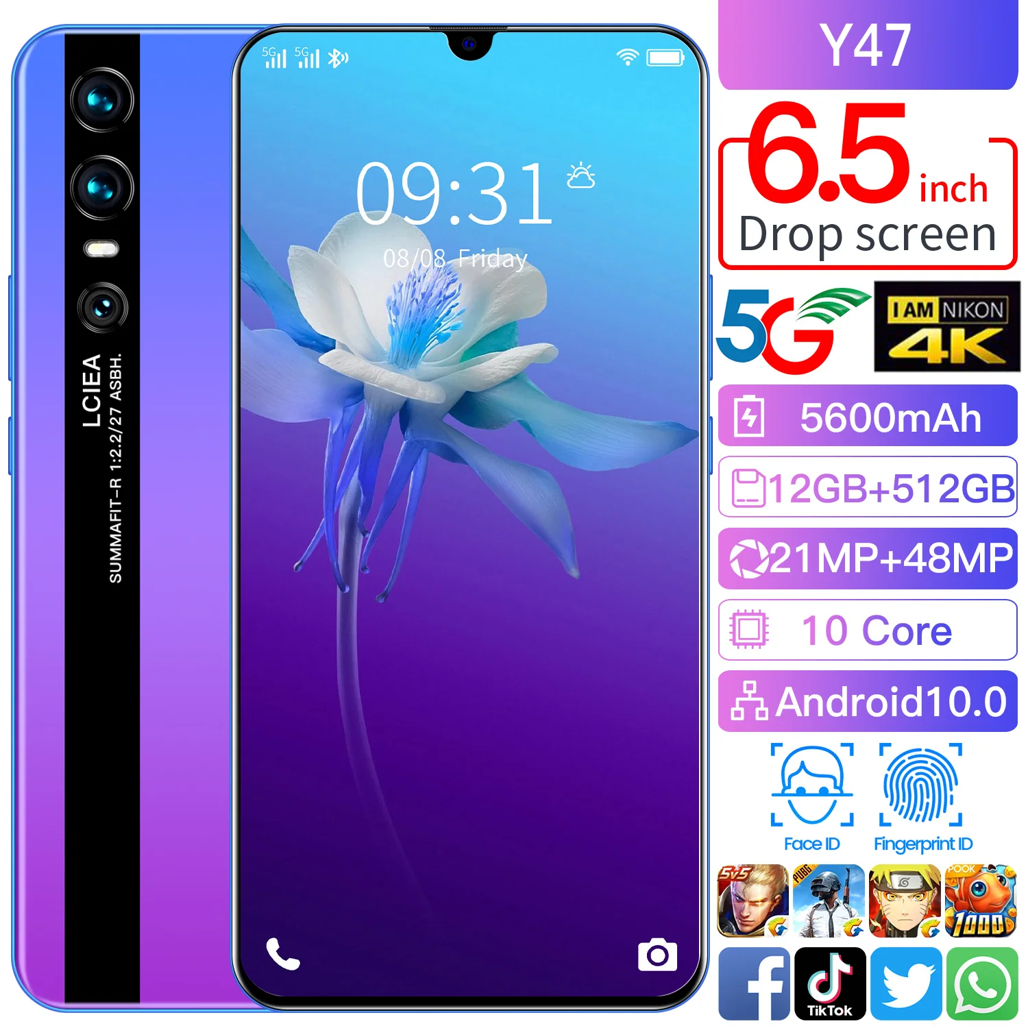 

mobile phone price Y47 6.5 inch unlocked smart phones mobile phone mini slim