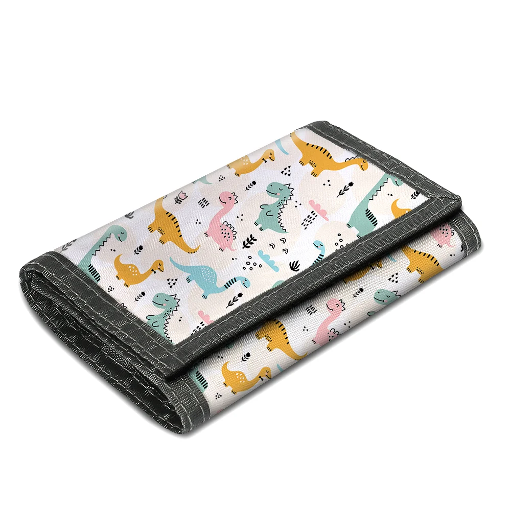 

New Design custom cartoon animal Polyester mini trifold ladies men coin purse wallet