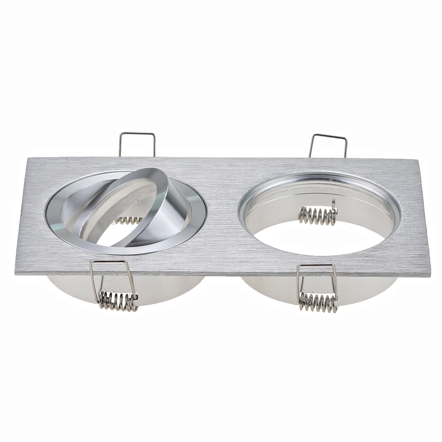 New Arrival Double Head GU10 Ring Spotlight Recessed Led Downlgiht Casing Mr16 Spot Light Holder Frame
