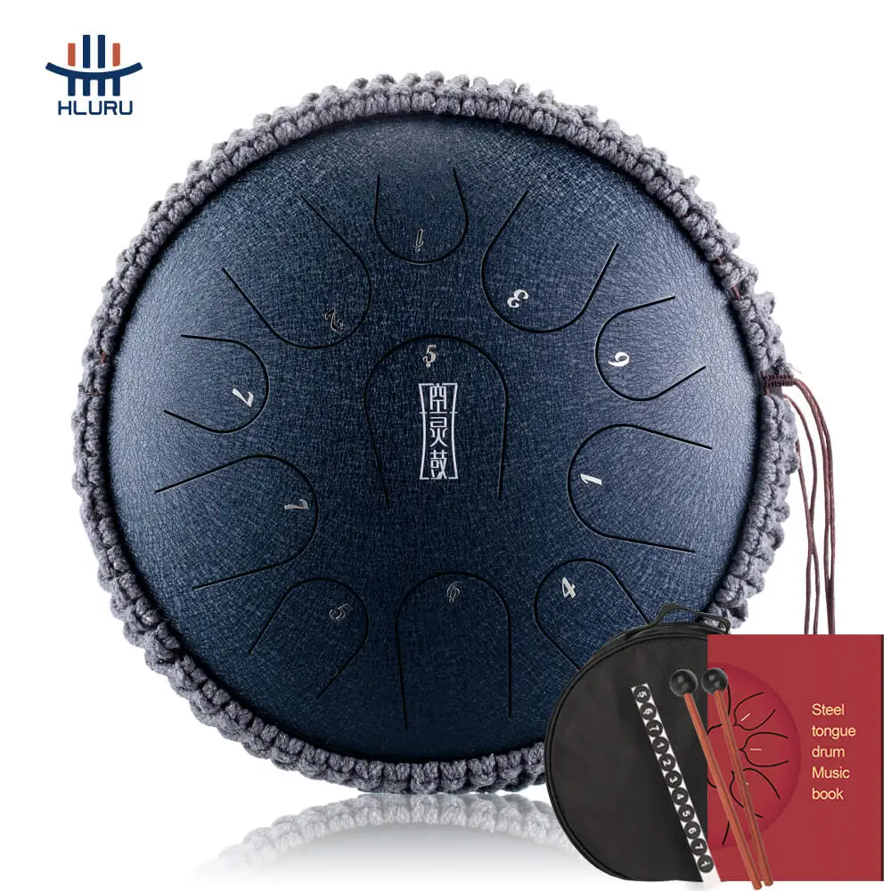 

Hluru TB11 12.5" 11 notes C/D tune hanpan steel tongue drum tank drum