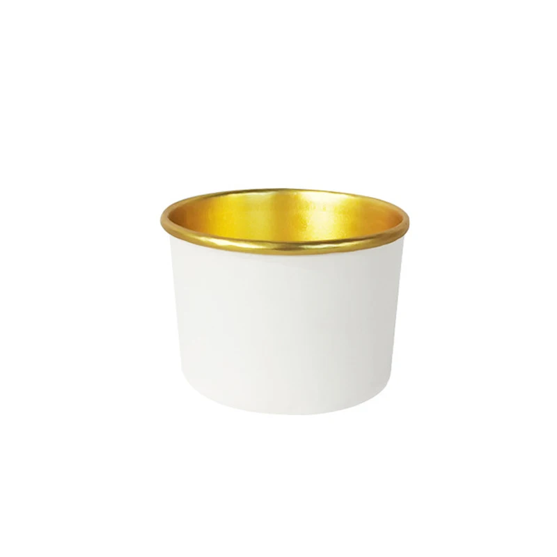 

Factory Supplier Gold Foil Paper Bowl Container Take Away Bento Ice Cream Takeaway Box for Restaurant