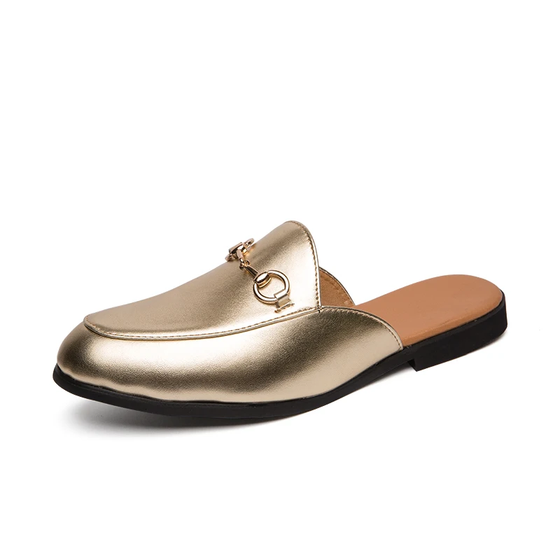 

New Arrival Unisex Luxury Men's Women's Slippers Microfiber Leather Upper Half Shoes Men Slippers, Black