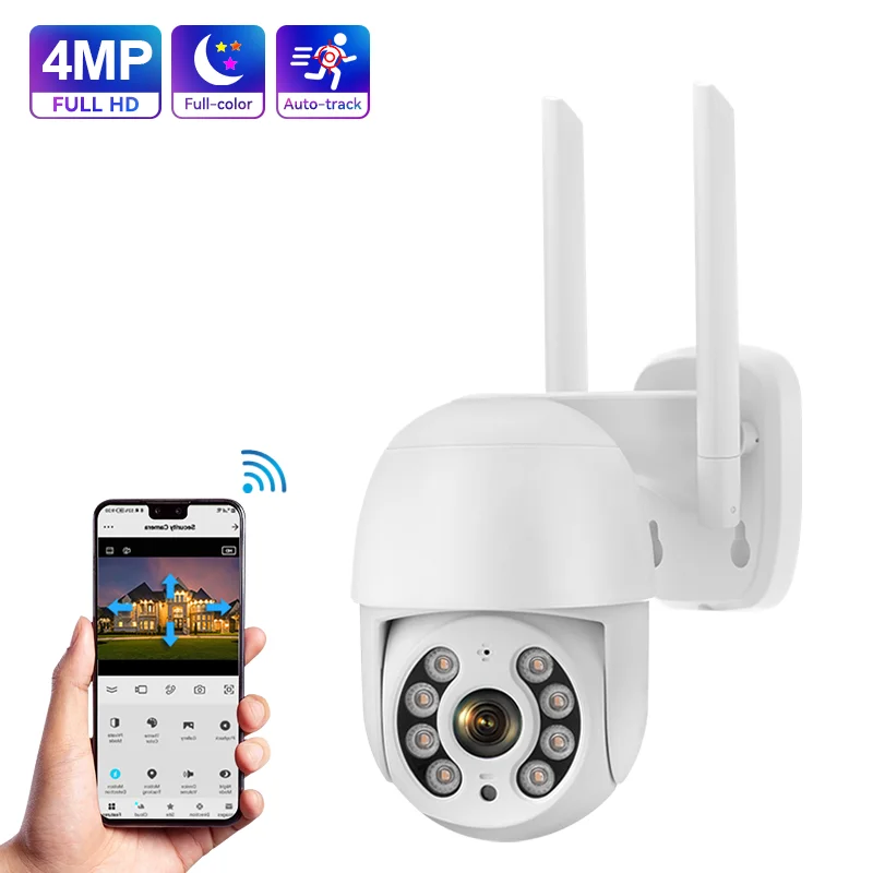 

Two way audio wireless automatic tracking network ptz dome camera outdoor waterproof icsee 4MP cctv security wifi ip ptz camera