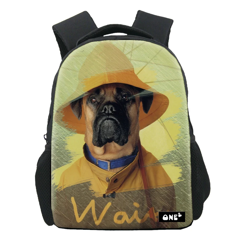 

Lovely dog wearing hat print school bags for boys kids large capacity lightweight animal design print school bag high quality, Customized