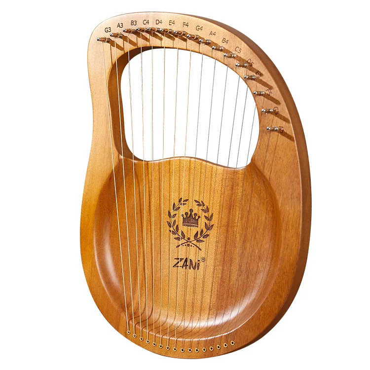 

String Harp 16 Tone Portable Lyre Percussion Musical Instrument Mahogany lyre Harp 16 strings for Beginner, Wooden