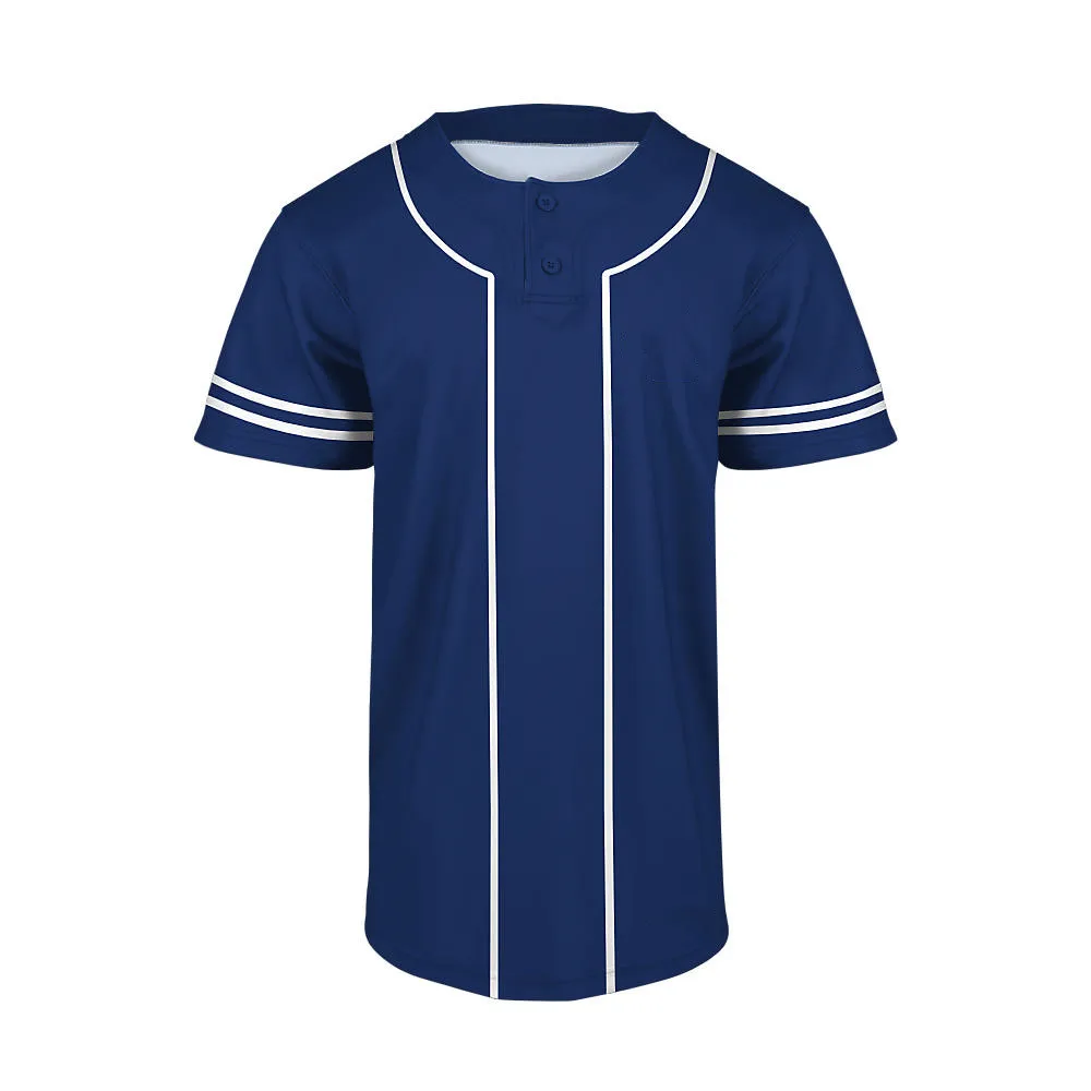 

Wholesale custom Men's 2 Button Short Sleeve blank Baseball Jerseys navy blue