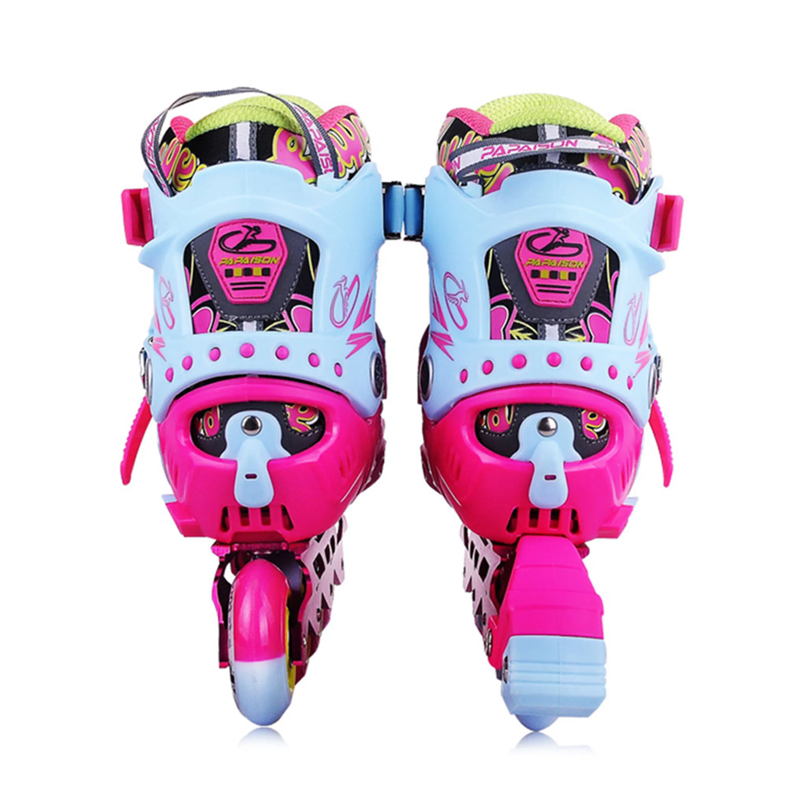 Slalom Inline Skates Adjustable 4 Size Pu Wheel Stretchable Roller