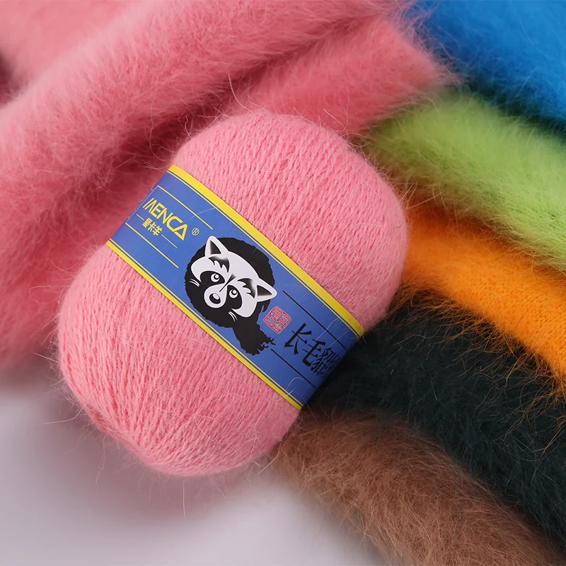 Menca Mink Yarns Long Hair Mink Cashmere Yarn For Hand Knitting Yarns ...
