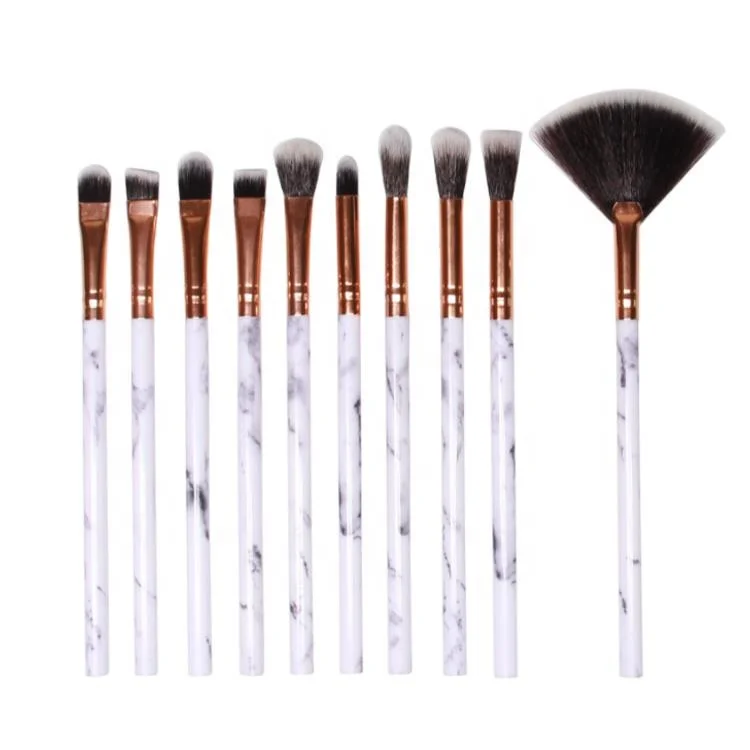 

Sialia 10Pcs Small Marble Handle Soft Synthetic Professional Makeup Brush Set Retailers Online Offline Sale Cosmetics Makeup Kit, As picture or any pantone color