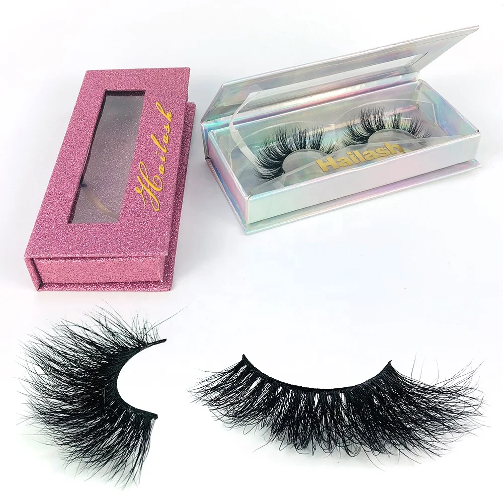 

Free sample 3d/5d/6d/8d mink false lashes private label packaging box 25mm mink eyelashes, Nature color black