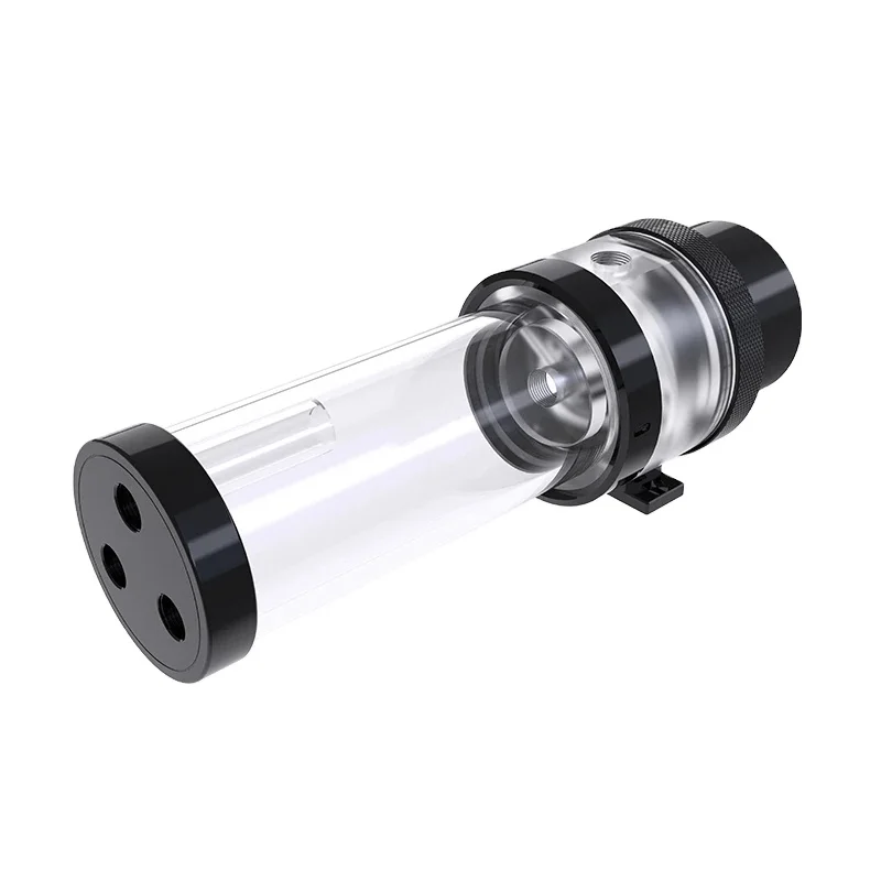 

Bykski AIO Water Pump D5 RGB, Pump+Reservoir Combo, 60mm/100mm/150mm/200mm Flow 1100L/H Maximum Lift 3.8 Meter Support 5V/12V, Transparent + black