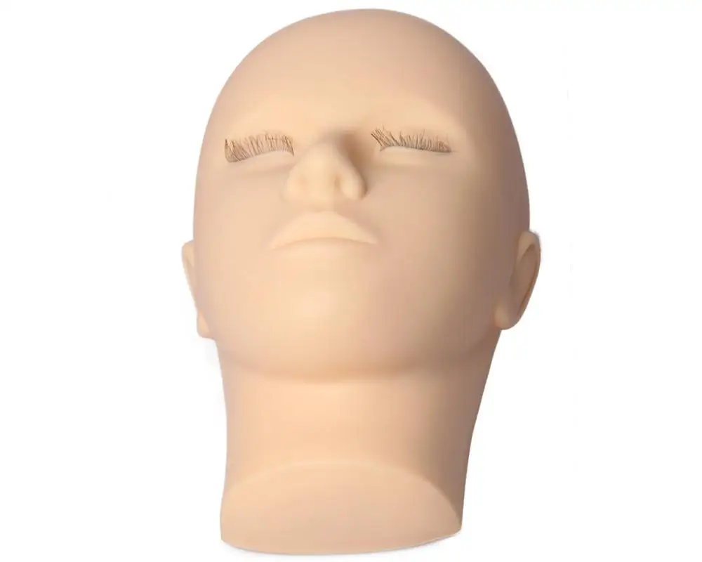 

Female Mannequin Flat Head Practice Make Up Model Eyelash Extensions Closed Eye lash Mannequin head on sale