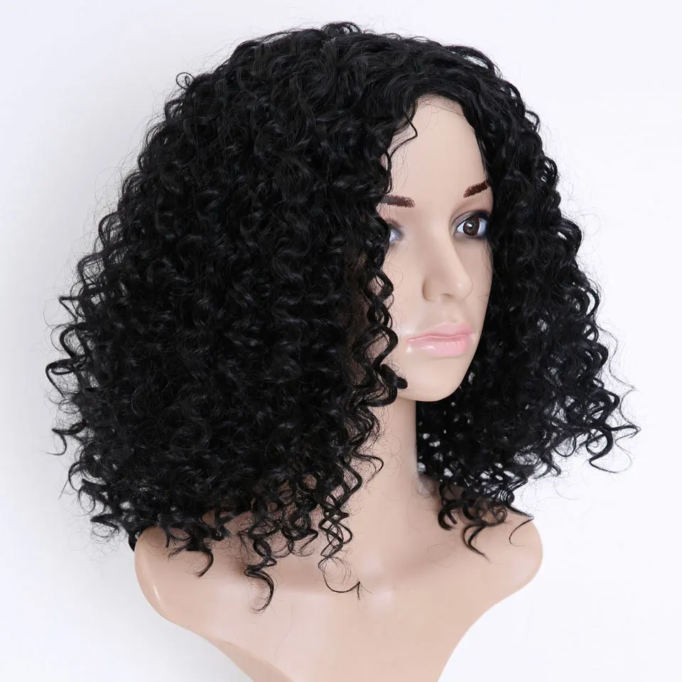 

2021 Wholesale Human hair wigs ladies kinky curly chemical fiber short curly exploded hair wig headgear