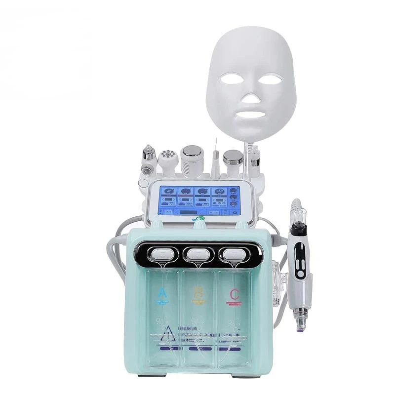 

8 in 1 Oxygen hydragen H2O2 microdermabrasion Hydra Facials Beauty Machine for blackhead removal peeling EMS water injector new