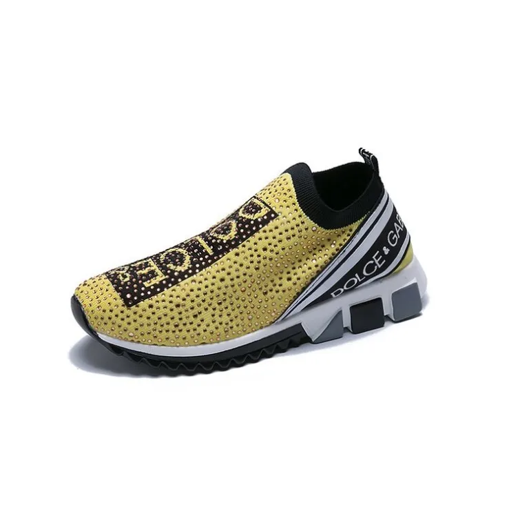 

Fashion Diamond Casual Slip-On Sport Flat Shoes Sneakers For Women And Ladies, Blue\white\yellow\black\red