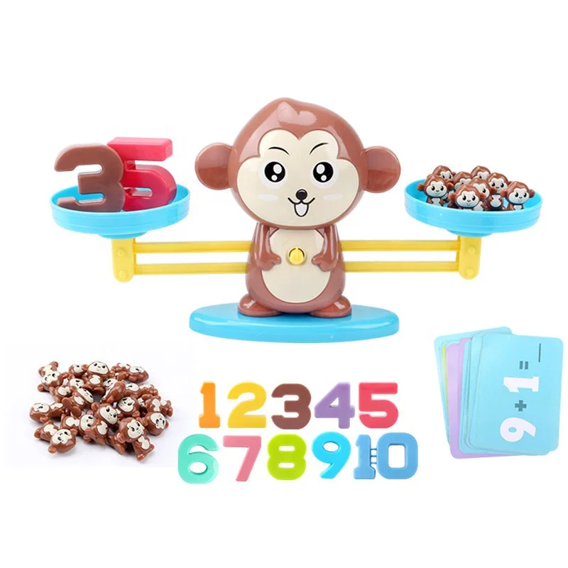 

Numbers weight Counting Color Cognition Math Counting Game Animal Monkey Balance Toy for Kids Education Gift Toy