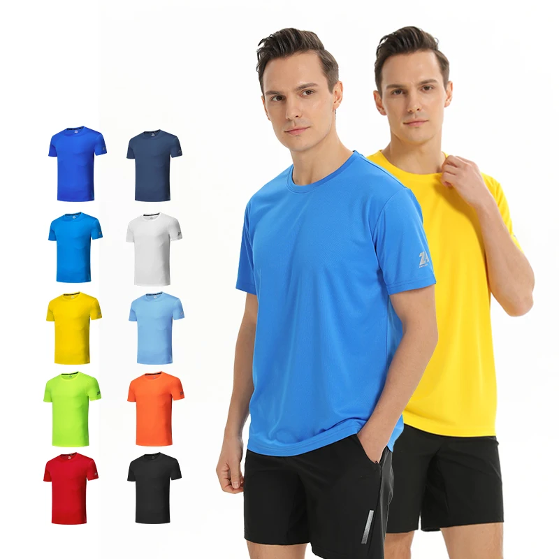 

cheap running sports tshirts for men custom 100% polyester outdoor training gym shirt sport tshirt man, White,gray,black,green