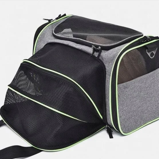 

expandable breathable pet carrier small dog cat travel bag pet bed airline approved, Customized