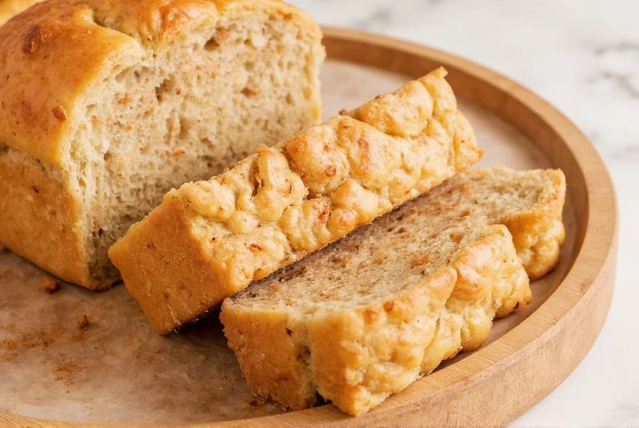 Close-up of golden brown cinnamon focaccia with visible air pockets and cinnamon sugar topping