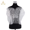 DRA091 Handmade luxury silver deep v crystal appliqued for rhinestone bodice patches