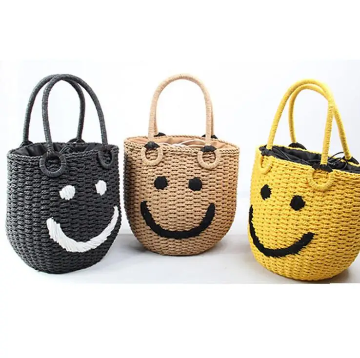

Bohemian Round Tassel Women Straw Bag Designer Spike Paper Rattan Shoulder Bags Large Casual Handbags Summer Beach Woven Purses