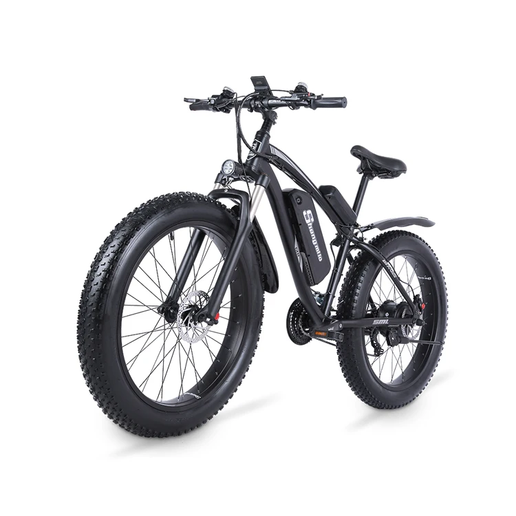 

SHENGMILO Full Suspension Aluminium Alloy Frame 3 Gear Hydraulic Disk Brakes 7 Speed 26 Inch Fat Tire Snow Electric Bicycle