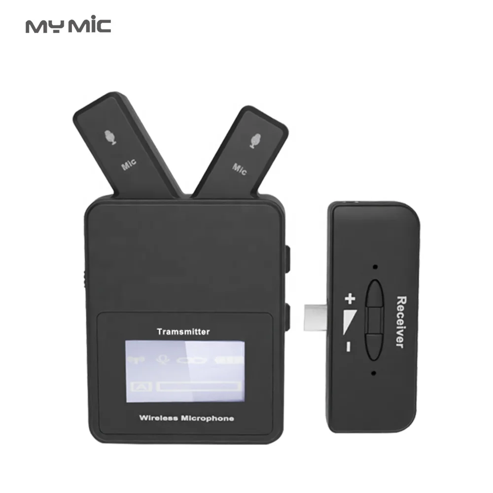

MY MIC W108 Mini Lavalier Wireless Microphone 2.4 GHz with Type C Plug Lapel Mic clip For Phone Laptop Voice recording