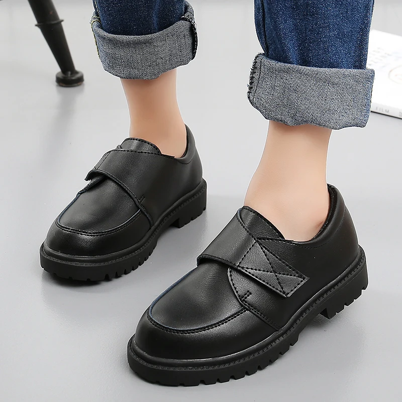 

Custom Teenage Boy Black Leather Uniform Shoes Children Dress School Shoes