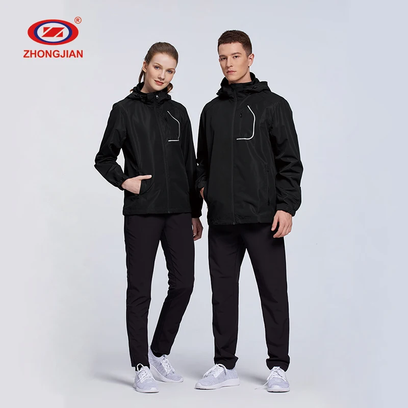 

Custom Design Outdoor Sportswear Waterproof Full Zip Track Jacket Mens Wholesale Windbreaker Hoodie Jacket